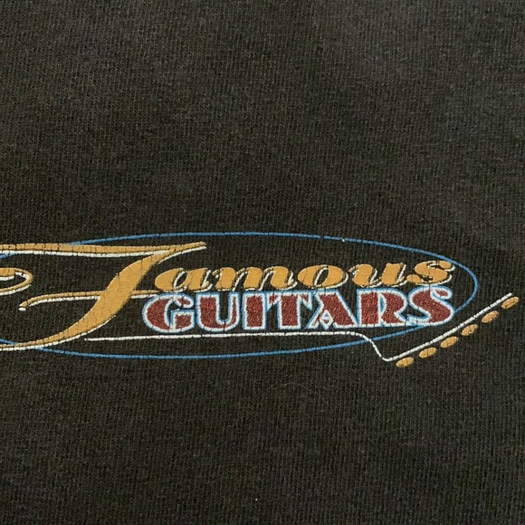 Faded Black Famous Guitars Men’s Tee Shirt - Picture 2 of 2